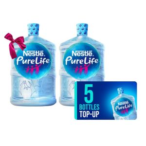 Buy 5 e-Coupon +1 empty 18.9L bottle and get one full 18.9L water bottle FREE with your first order.