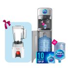 Silver bottom-loading water dispenser - hot and cold